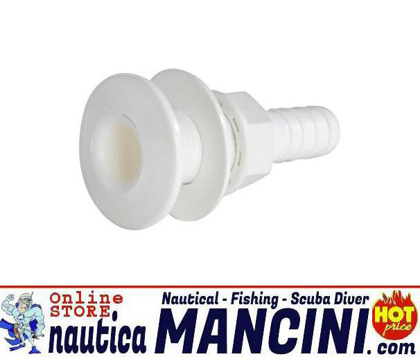 Scarico a Mare in Plastica con Portagomma Ø 15 mm Foro Ø 22