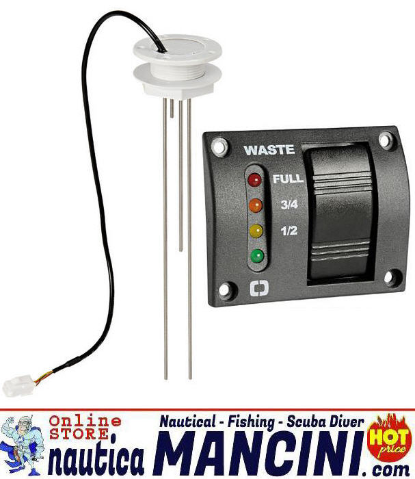Indicatore Livello Acque Nere/Sensore + Pannello 4LED 15/55 cm [025-2477] -  €57.50 : Nautica Mancini, Pesca e Sub, Prezzi Stock by Ipernautica