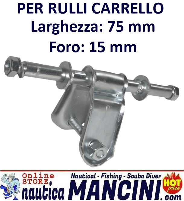 Staffa di Fissaggio a Farfalla Rialzata 2 Rulli Laterali x Tubo 30mm