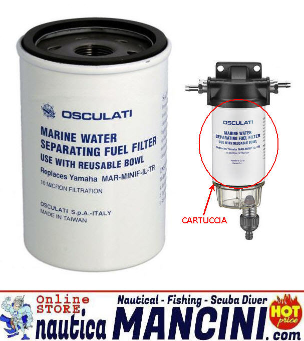 Cartuccia di ricambio per filtro acqua 5μ da gasolio Meclube 105 l/min  [094-5249-000]