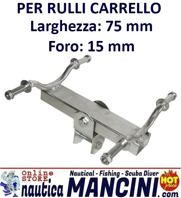 Staffa di Fissaggio a Farfalla Rialzata 4 Rulli Laterali x Tubo 40mm