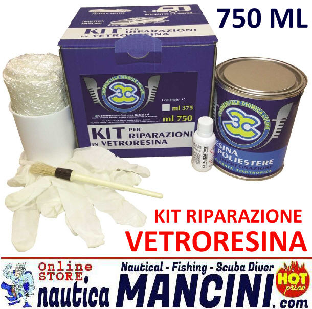 Kit di Riparazione Vetroresina 750 ML+ Catalizzatore [032-0193] - €22.50 :  Nautica Mancini, Pesca e Sub, Prezzi Stock by Ipernautica