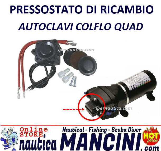 Pressostato di Ricambio per Autoclave COLFLO MIDI-8/11 + Compatibile Flojet 25 PSI