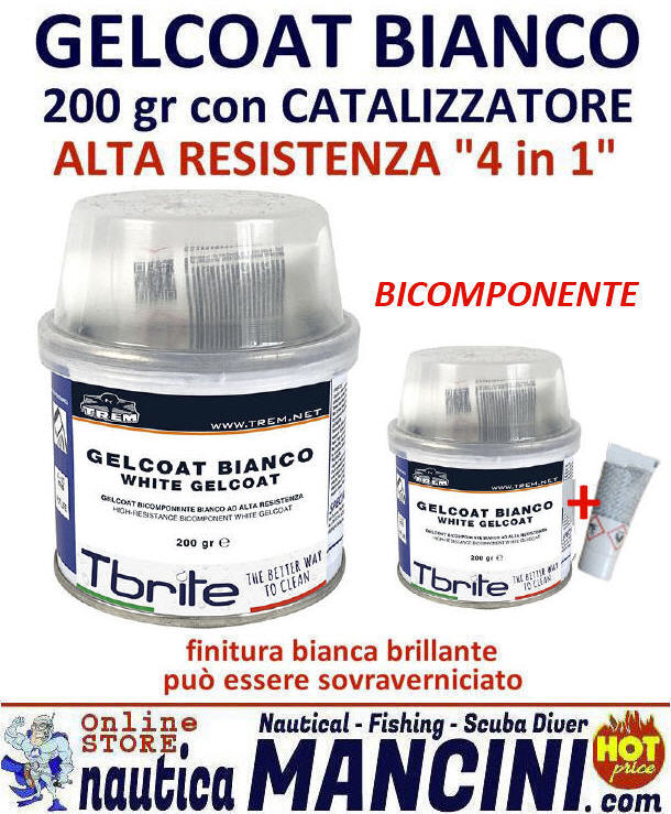 GELCOAT Bianco 200gr con Catalizzatore 4 in 1