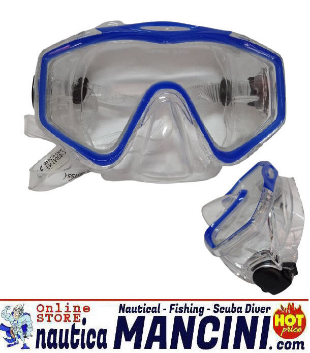 Maschera Adulto MOON Silicone Trasparente Blu