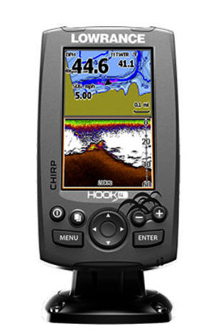 ECO-GPS integrato LOWRANCE HOOK 4 con TRASDUTTORE CHIRP e DownVü