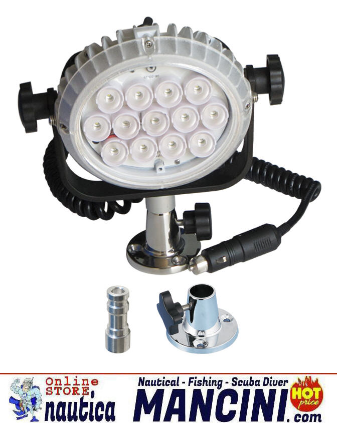 Faro di Profondità 12V 600 mt 13 LED a Basetta