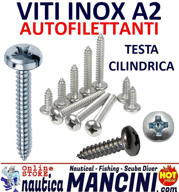 Bulloneria e Viteria INOX A2 - Viti Autofilettanti Testa Piana Cilindrica 3.9X 45 - BS 10PZ